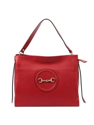 Červená kožená taška cez rameno Luka 20-043 DOLLARO s odnímateľným popruhom