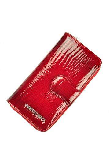 Červená patentovaná kožená peňaženka Gregorio Medium Vertical Women's with RFID Protection