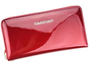 Červená peňaženka Gregorio SH-119 z prírodnej kože s priehradkami a ochrannou funkciou RFID SECURE