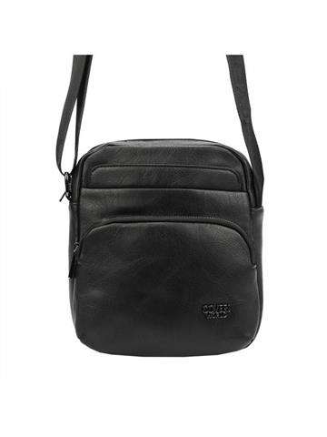 Čierna ekologická kožená crossbody taška Coveri World CW E2257