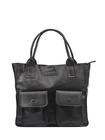 Čierna kožená kabelka Angelo 01-001 Shopperbag z prírodnej kože