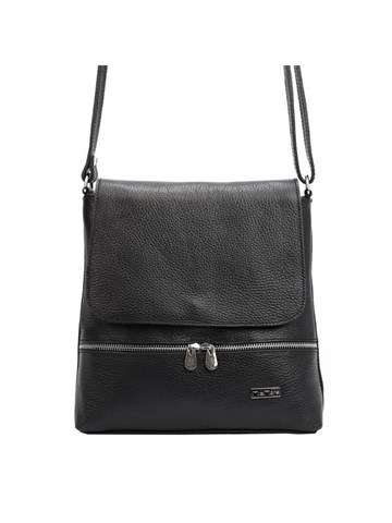 Čierna kožená kabelka MiaMore 01-023 DOLLARO Shoulder Medium