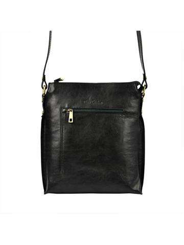 Čierna kožená kabelka Pierre Cardin 4230 GNC AVANC Medium Crossbody Natural Leather