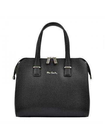 Čierna kožená kabelka Pierre Cardin FRZ 55053 DOLLARO shopperbag s príveskom