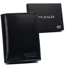 Čierna kožená pánska peňaženka s ochranou RFID Protect - Cavaldi