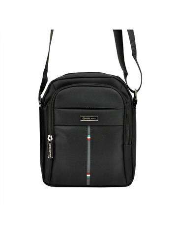 Čierna pánska taška Coveri World CW1817 z polyesteru so strieborným kovaním Crossbody