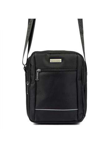 Čierna pánska taška Coveri World CW2132, crossbody, stredná, polyester, s nastaviteľným popruhom a vonkajšími vreckami