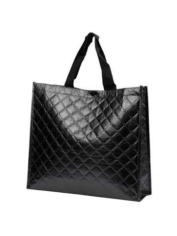 Čierna polyesterová dámska taška Gregorio BAG-5063 Shopperbag s uzáverom Snap