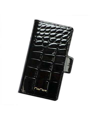 Čierne kožené puzdro pre iPhone 13 Pro MiaMore L1781 s vreckami na karty
