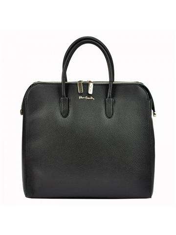 Čierny kufrík Kožená taška Pierre Cardin 55045 TSC DOLLARO Shopperbag s odnímateľným popruhom