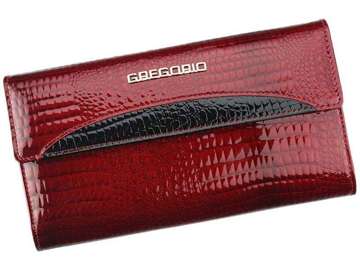 Dámska červená peňaženka Gregorio GP-109 z prírodnej kože s funkciou RFID SECURE
