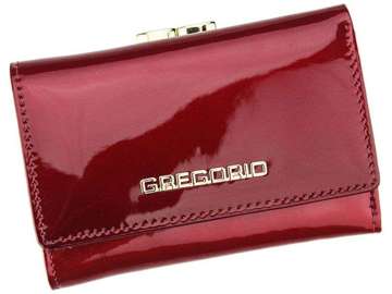 Dámska červená peňaženka Gregorio SH-117 z prírodnej kože s orientáciou na šírku a ozdobnou sponou