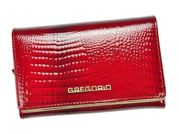 Dámska červená peňaženka Gregorio SLL-112 z prírodnej kože s orientáciou na šírku a funkciou RFID SECURE