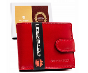 Dámska horizontálna kožená peňaženka so zapínaním na patentku - Peterson