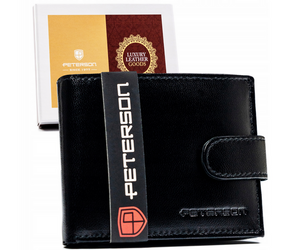 Dámska horizontálna kožená peňaženka so zapínaním na patentku - Peterson