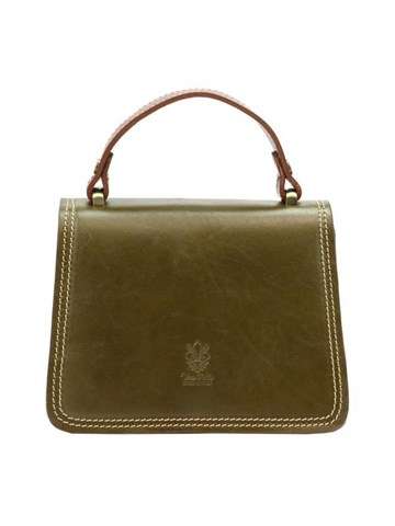 Dámska kabelka Florence 8602 z prírodnej kože v olivovo hnedej farbe - Fason Crossbody Kabelka cez rameno