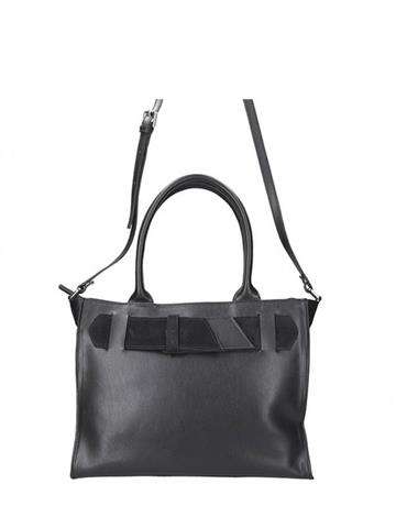 Dámska kabelka Innue V8562 pravá koža čierna shopperbag s vonkajším vreckom