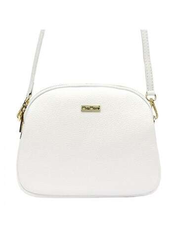 Dámska kabelka MiaMore 01-064 DOLLARO Natural Leather White Crossbody