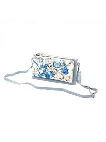 Dámska kabelka Paolo Bags Z-2031 Eco Leather Light Blue Small Lock Silver Fittings