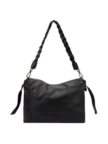 Dámska kabelka VS 015 kožená čierna shopperbag s odnímateľným popruhom