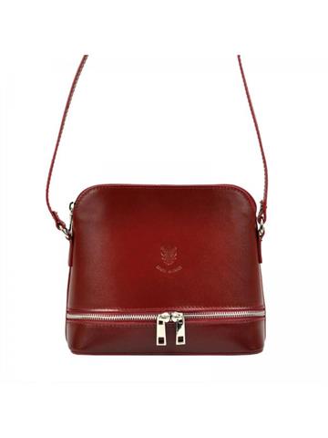 Dámska koža Florence 510 Crossbody Shoulder Dark Red Natural Leather