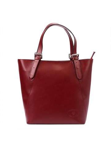 Dámska kožená kabelka Florence 8470 bordová shopperbag s prírodnou kožou