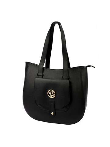 Dámska kožená kabelka Gregorio 1729 DOLLARO Shoulder Shopper Black