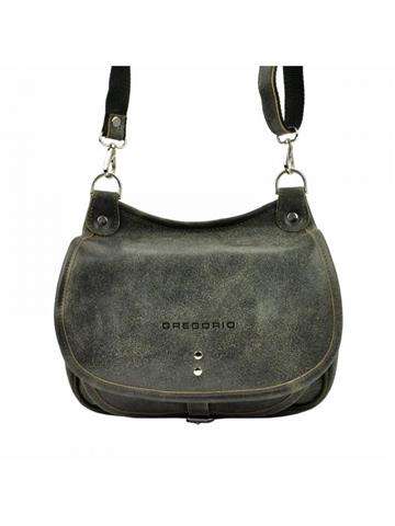 Dámska kožená kabelka Gregorio B887/CRE v hnedej farbe, stredná veľkosť, kabelka cez rameno, vintage štýl