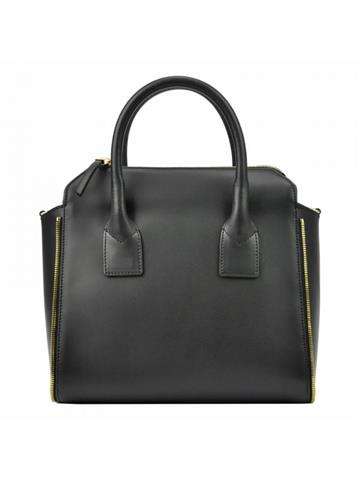 Dámska kožená kabelka Innue SA23 black shopperbag s odnímateľným popruhom