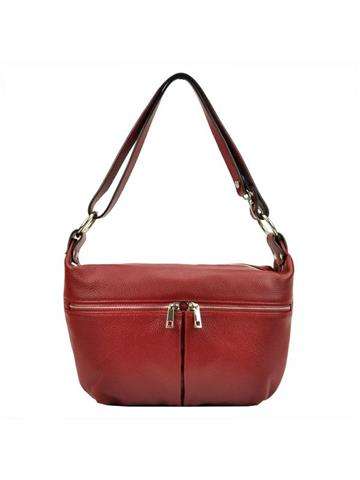 Dámska kožená kabelka JUICE 112278 v tmavočervenej farbe