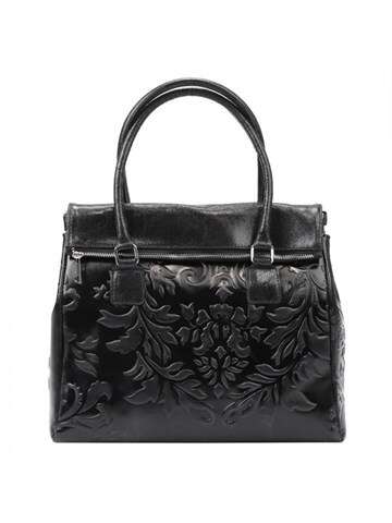 Dámska kožená kabelka Luka 20-054 Black Shopperbag s prídavným popruhom