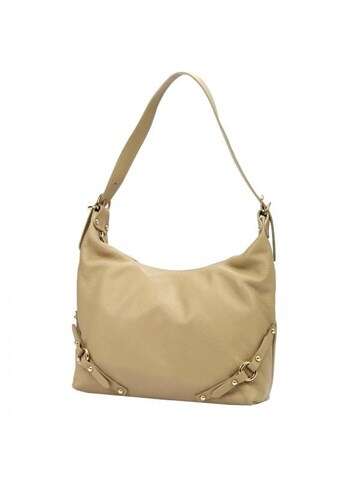 Dámska kožená kabelka Luka 24-006 DOLLARO dark beige shopper s odnímateľným popruhom