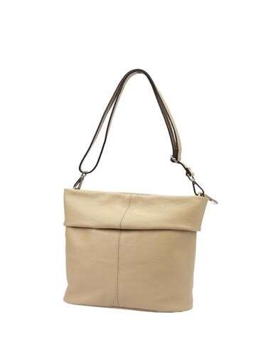 Dámska kožená kabelka Luka Dollaro 20-093 v tmavobéžovej farbe, shopperbag z prírodnej kože