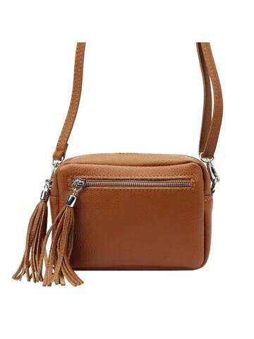 Dámska kožená kabelka Luka Dollaro dark camel crossbody