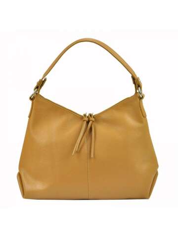 Dámska kožená kabelka Luka Dollaro style shopperbag v ťavej farbe s popruhom