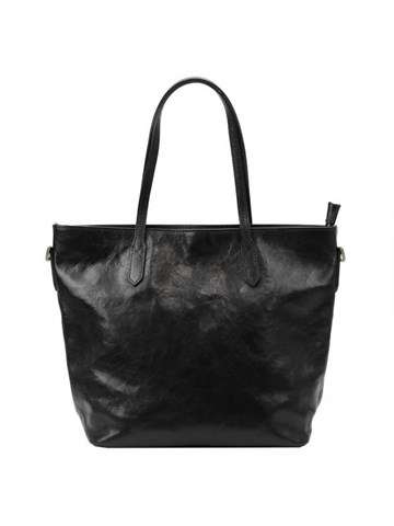 Dámska kožená kabelka Marco 6576 shopperbag čierna s odnímateľným popruhom