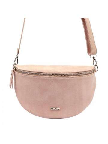 Dámska kožená kabelka MiaMore 01-029 Z v špinavej ružovej farbe, crossbody z prírodnej kože