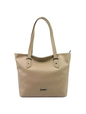 Dámska kožená kabelka MiaMore 01-058 DOLLARO Dark Beige Shopperbag