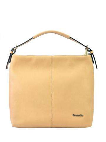 Dámska kožená kabelka PATRIZIA 118-019 v béžovej farbe Shopperbag s prírodnou kožou a strieborným kovaním