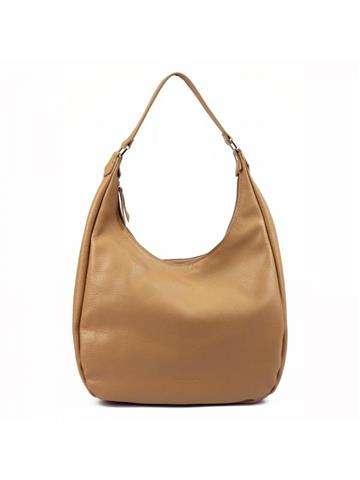 Dámska kožená kabelka Pierre Cardin 5332 EDF DOLLARO v pieskovej farbe, shopperbag z prírodnej kože
