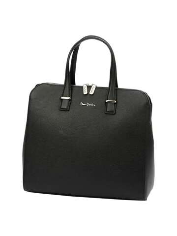 Dámska kožená kabelka Pierre Cardin FRZ 55054 DOLLARO black shopperbag s popruhom