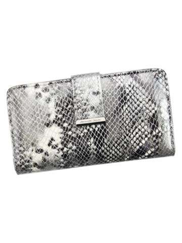 Dámska kožená peňaženka Jennifer Jones 5280-5 popolová s orientáciou na šírku a priestorom na 18 kreditných kariet