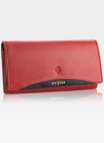 Dámska kožená peňaženka STEVENS Expanded Red Z02/RB-063M RFID