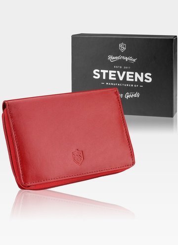 Dámska kožená peňaženka STEVENS Malá červená peňaženka od SECURED RFID