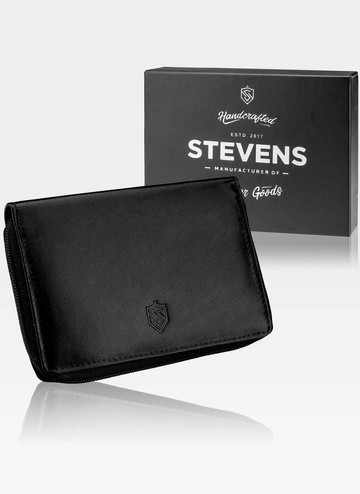 Dámska kožená peňaženka STEVENS Malá čierna peňaženka od SECURED RFID