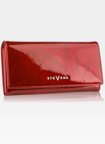Dámska kožená peňaženka STEVENS RFID Red in Leaves 106