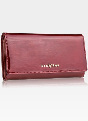 Dámska kožená peňaženka STEVENS Red Sparkle