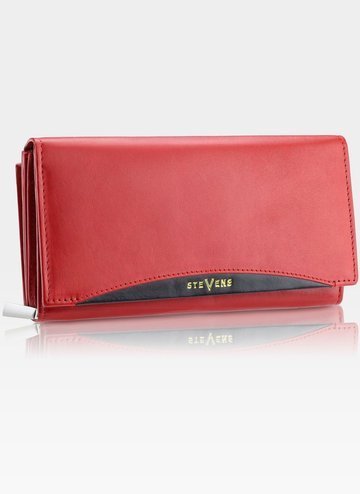 Dámska kožená peňaženka STEVENS Resource Red Z02/BR-210 RFID