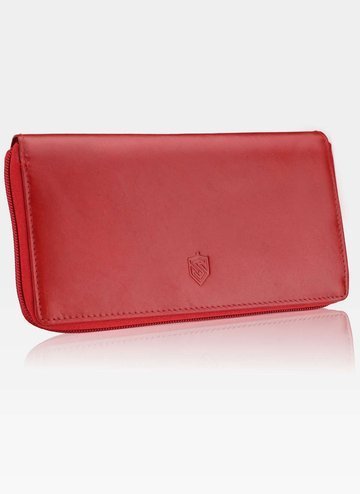 Dámska kožená peňaženka STEVENS Veľká červená uzamykateľná peňaženka RFID 12 kariet