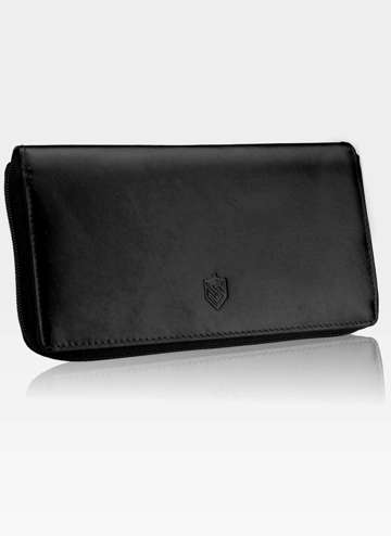 Dámska kožená peňaženka STEVENS Veľká čierna uzamykateľná peňaženka RFID 12 kariet